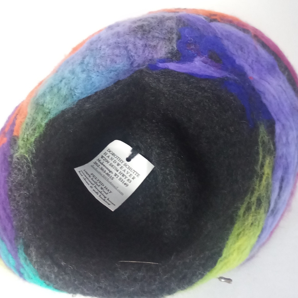 Dorothy Schutte Fiber Artist Wool Felt Hat Art To Wear Multicolor Hand Woven main image 7